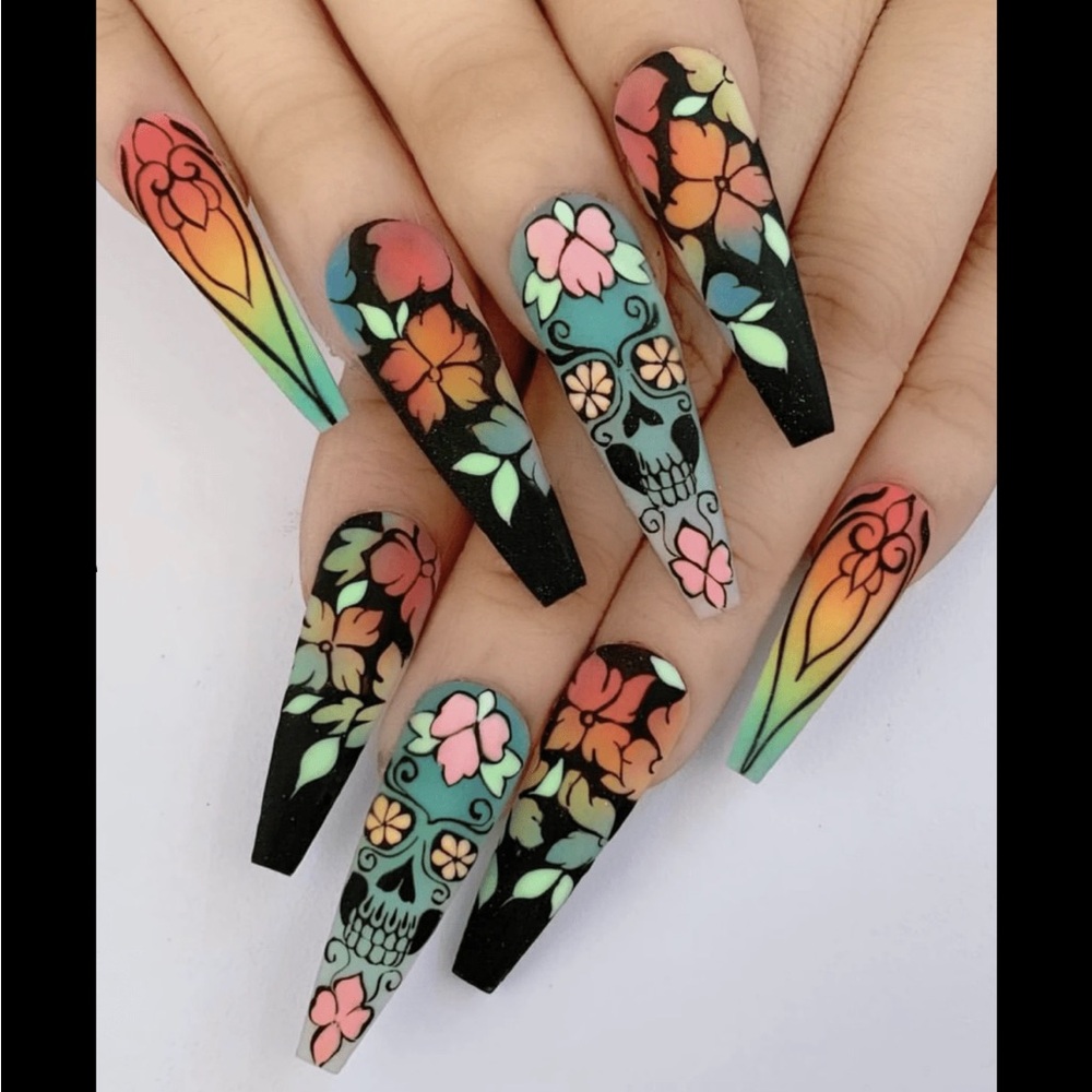Dia De Los Muertos Press On Nails - Picture 2 of 5